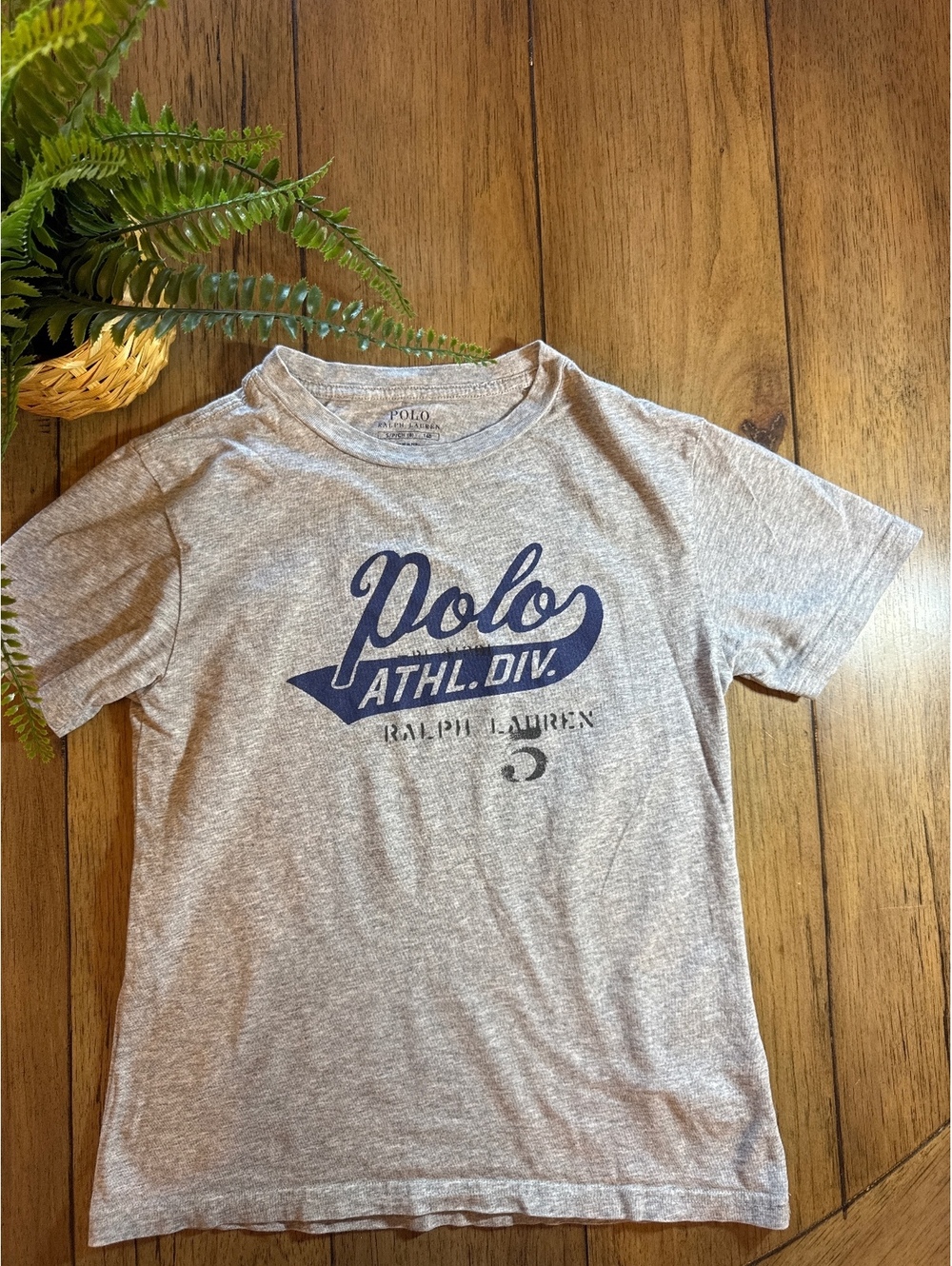 Polo Ralph Lauren Boys Gray Graphic T-Shirt Size 8